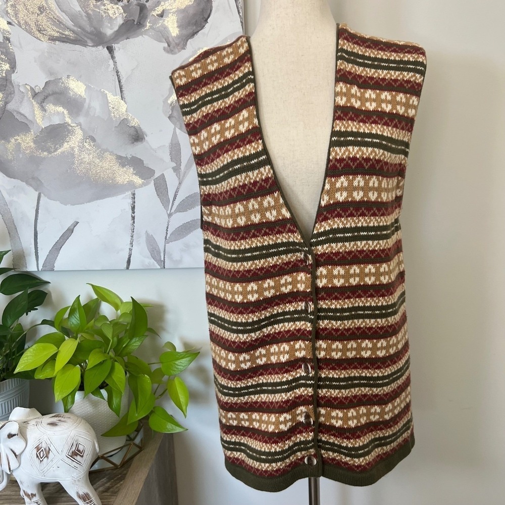 Vintage Sweater Vest Fair Isle Grandpa Cottage Indie Academia Granola Cabincore